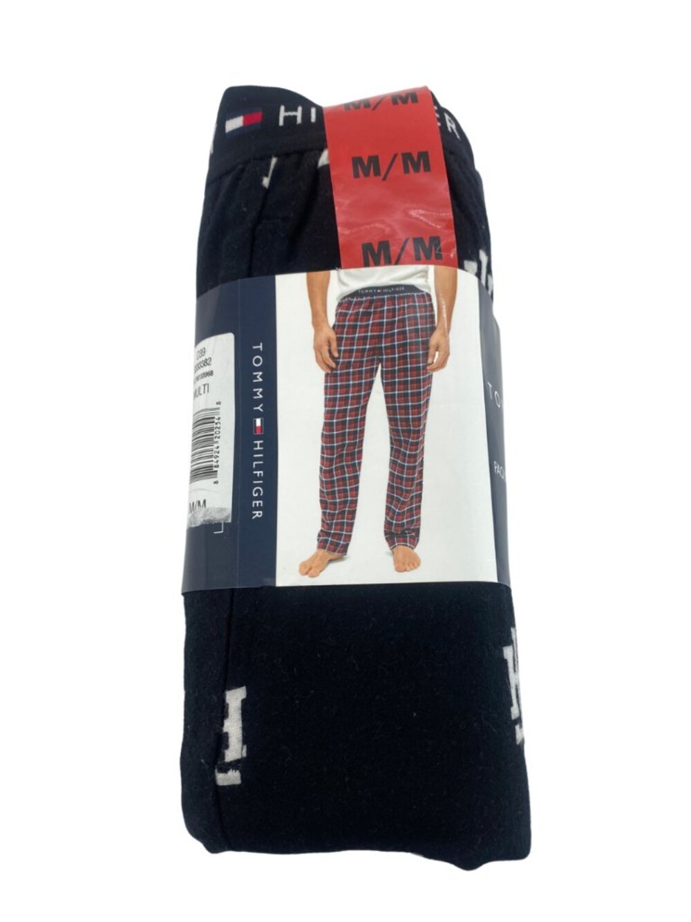 Tommy Hilfiger Men's Black & Grey Flannel Pants: 2 Pack | Size Medium